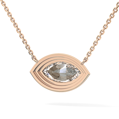 2 CT Marquise Lab-Grown Diamond Solitaire & Bezel Necklace