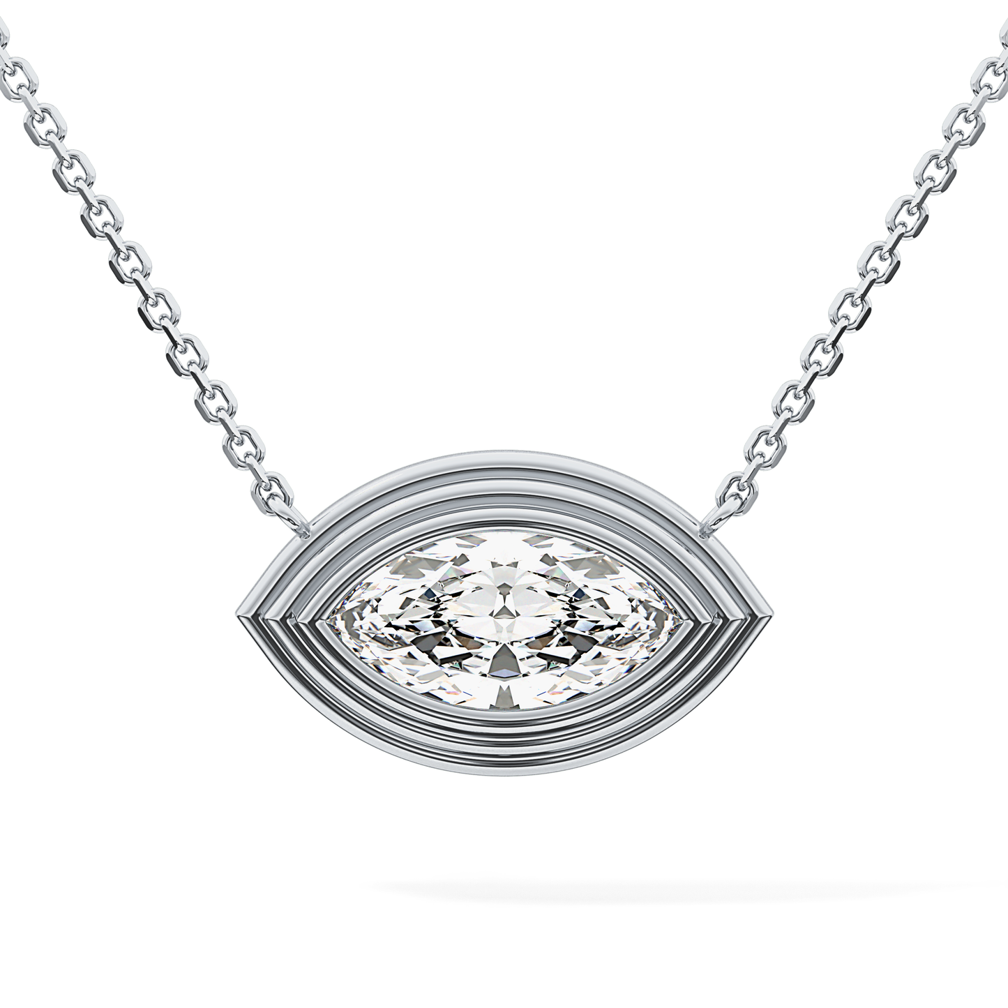 2 CT Marquise Lab-Grown Diamond Solitaire & Bezel Necklace