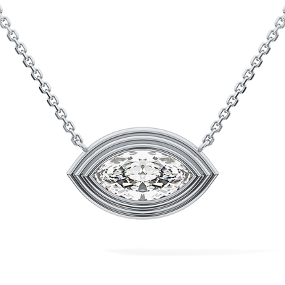2 CT Marquise Lab-Grown Diamond Solitaire & Bezel Necklace