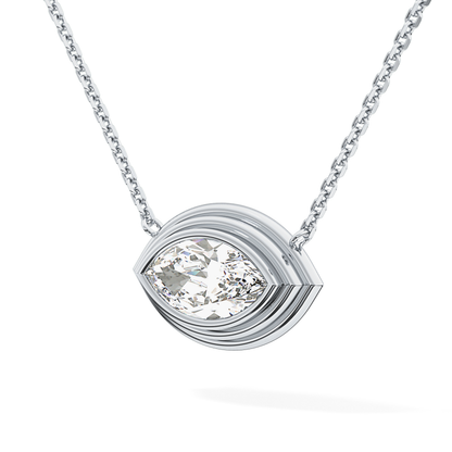 2 CT Marquise Lab-Grown Diamond Solitaire & Bezel Necklace