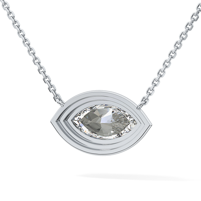 2 CT Marquise Lab-Grown Diamond Solitaire & Bezel Necklace