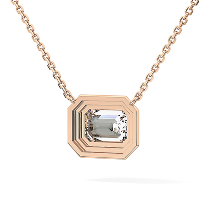 2 CT Emerald Lab-Grown Diamond Solitaire & Bezel Necklace