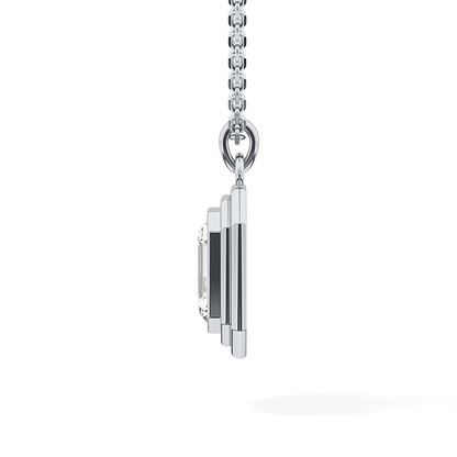 2 CT Emerald Lab-Grown Diamond Solitaire & Bezel Necklace