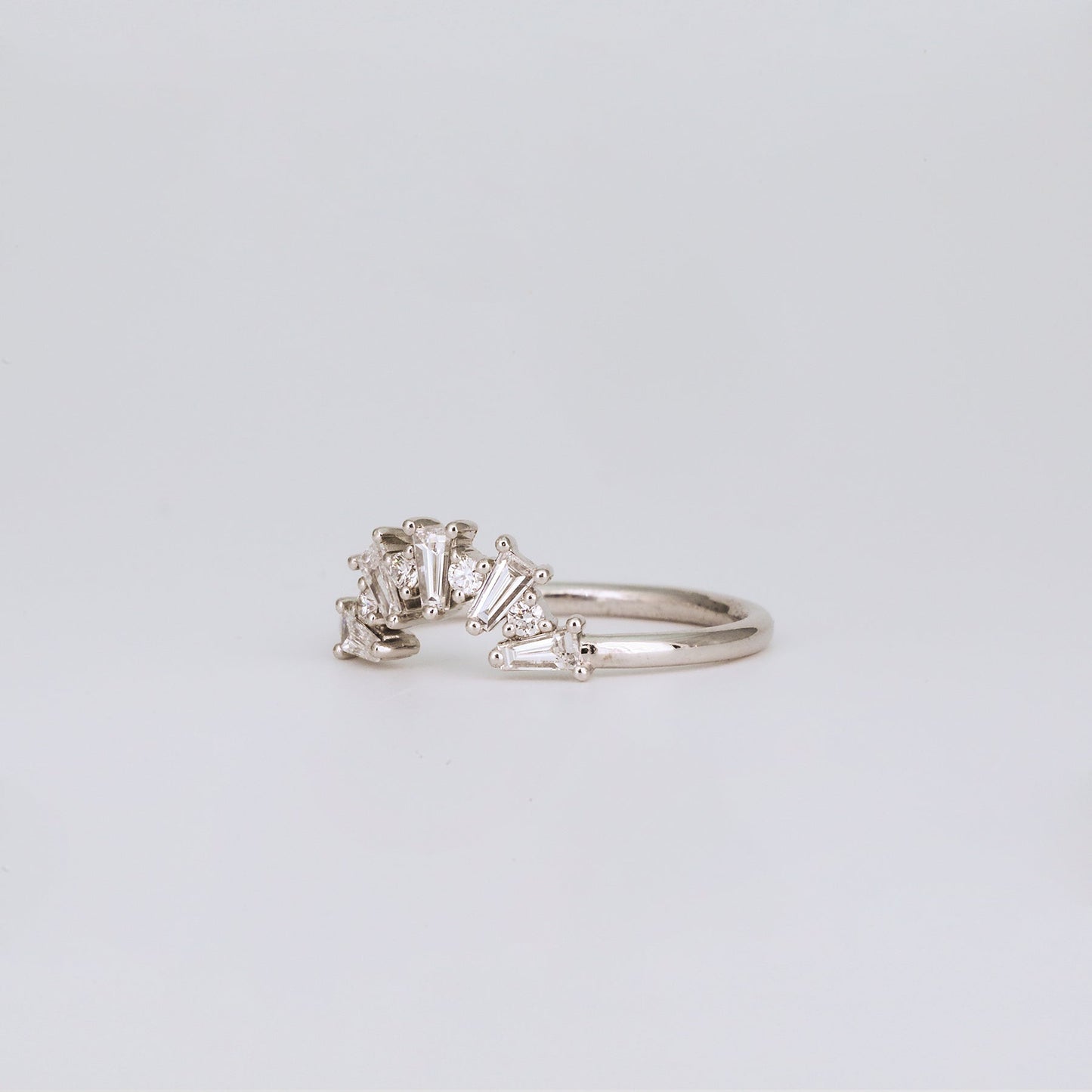 0.48 TCW Tapered Baguette & Round Curved Lab Grown Diamond Wedding Band