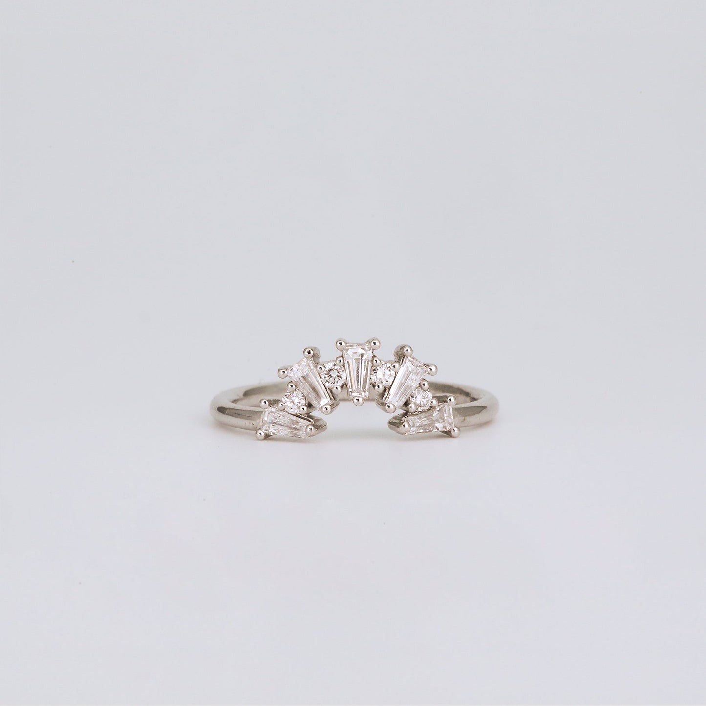 0.48 TCW Tapered Baguette & Round Curved Lab Grown Diamond Wedding Band