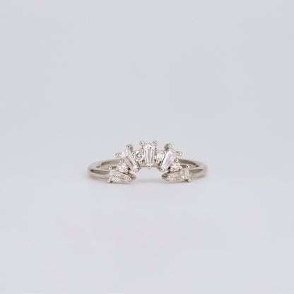 0.48 TCW Tapered Baguette & Round Curved Lab Grown Diamond Wedding Band