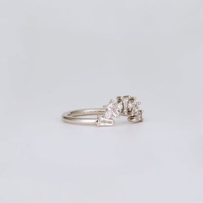0.48 TCW Tapered Baguette & Round Curved Lab Grown Diamond Wedding Band