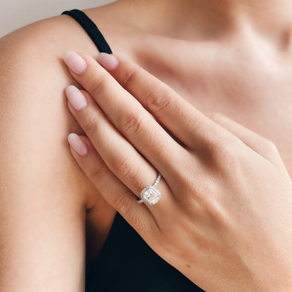 Radiant Halo & Pave Lab Grown Diamond Engagement Ring