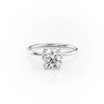 1.60 CT Round Cut Solitaire Hidden Halo Moissanite Engagement Ring 10