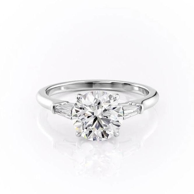 1.60 CT Round Cut Three Stone Moissanite Engagement Ring 10