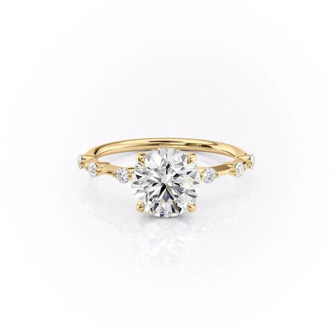 1.60 CT Round Cut Solitaire Dainty Pave Moissanite Engagement Ring 11