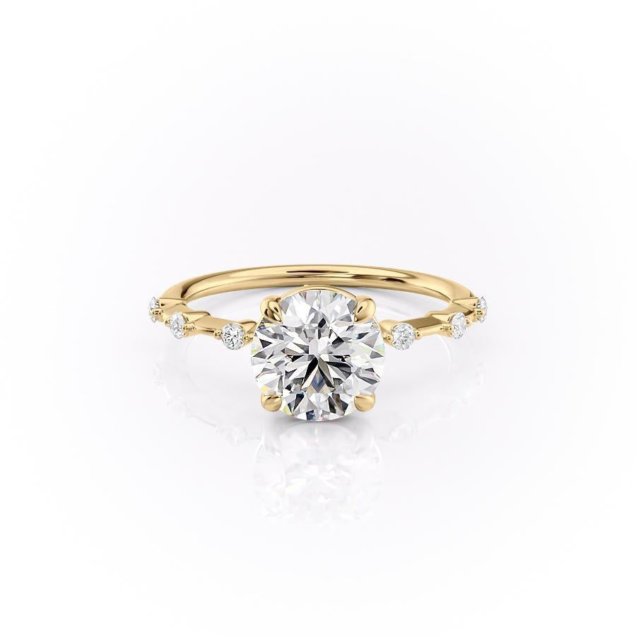 1.60 CT Round Solitaire Dainty Pave Set Moissanite Engagement Ring 11