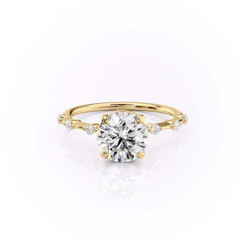 1.60 CT Round Solitaire Dainty Pave Set Moissanite Engagement Ring 11