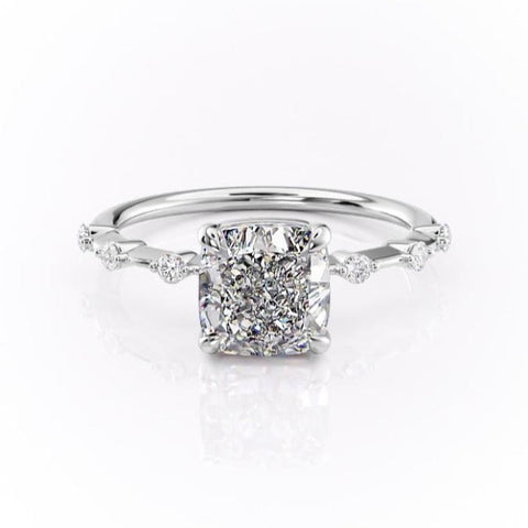 2.54 CT Cushion Cut Dainty Moissanite Engagement Ring 5