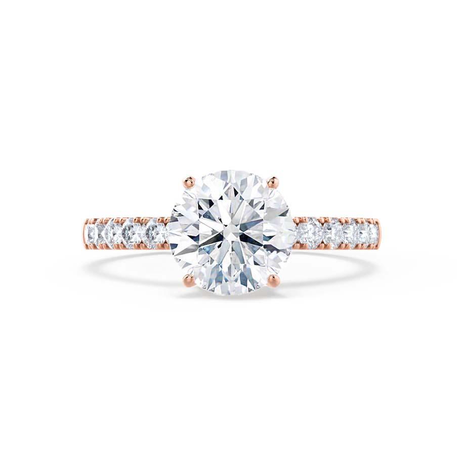 1.20 CT Round Shaped Moissanite Solitaire With Pave Setting Engagement Ring 3