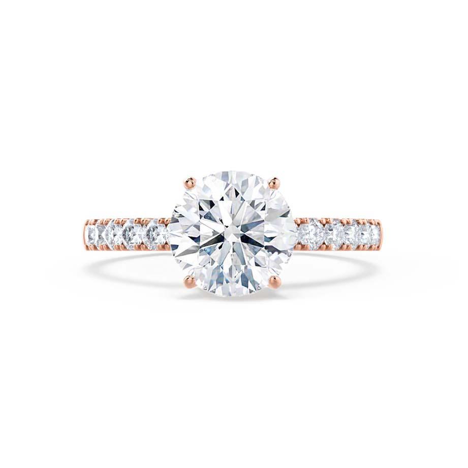 Round Pave Lab Grown Diamond Engagement Ring