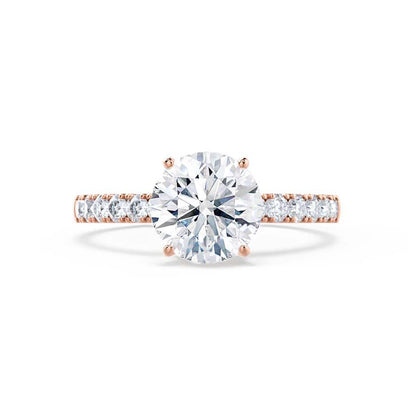 Round Pave Lab Grown Diamond Engagement Ring