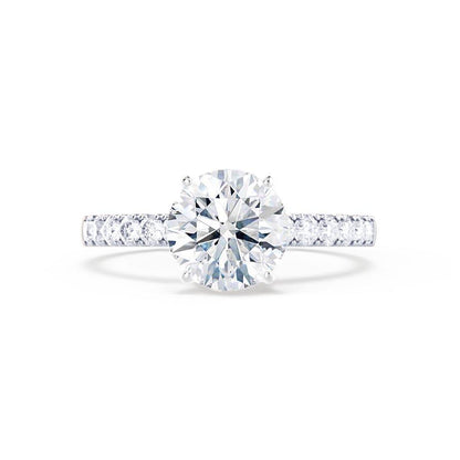 Round Pave Lab Grown Diamond Engagement Ring