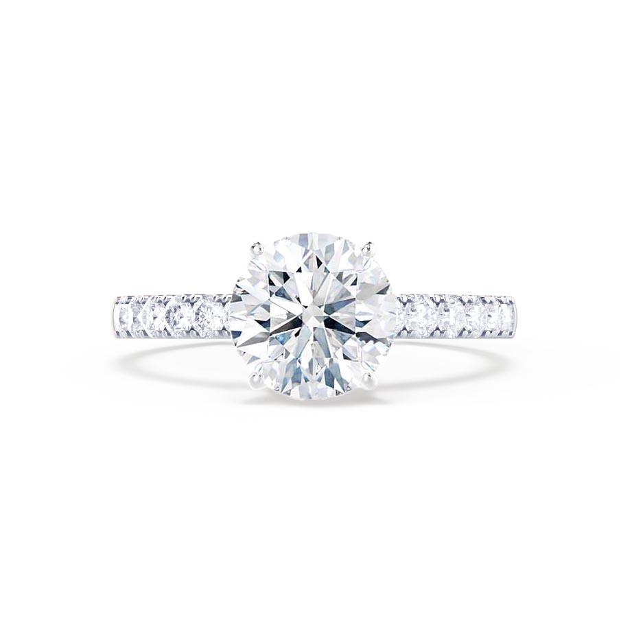 Round Pave Lab Grown Diamond Engagement Ring