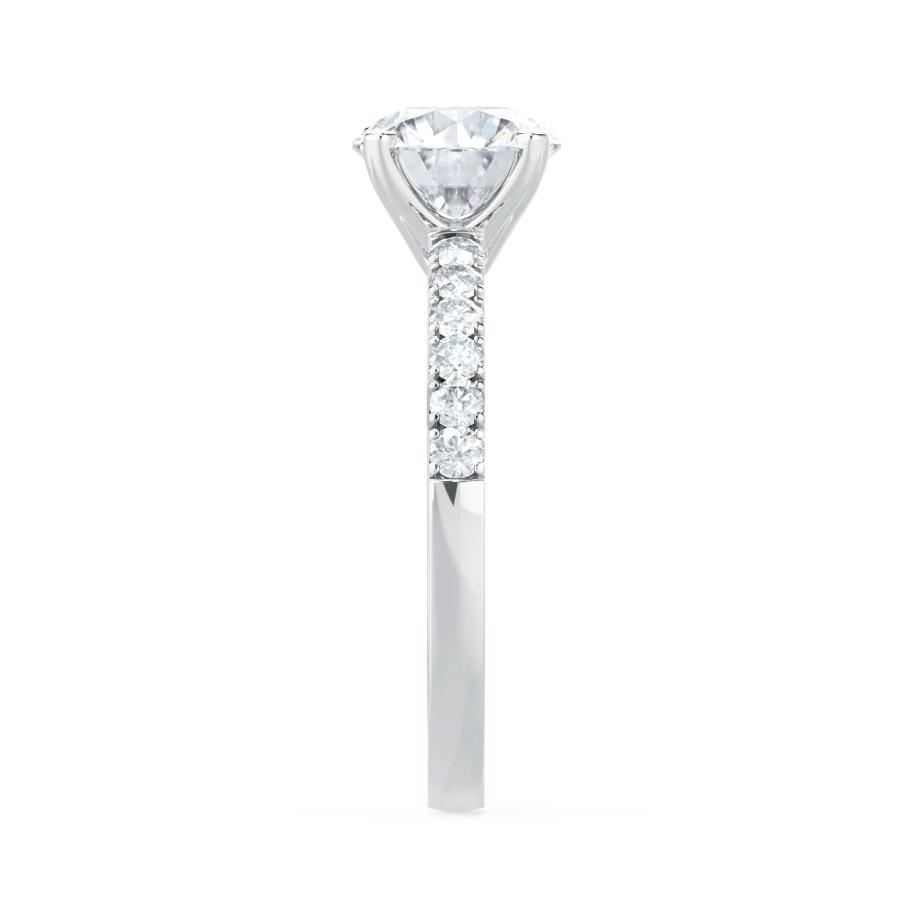 Round Pave Lab Grown Diamond Engagement Ring
