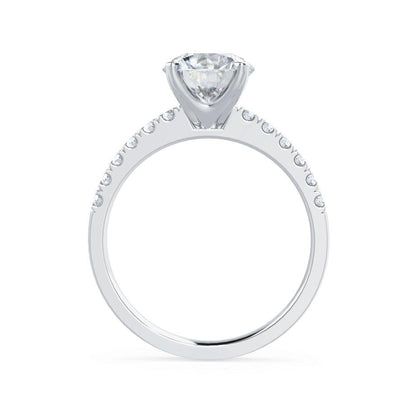 Round Pave Lab Grown Diamond Engagement Ring