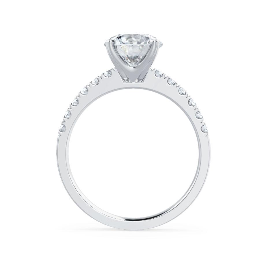Round Pave Lab Grown Diamond Engagement Ring