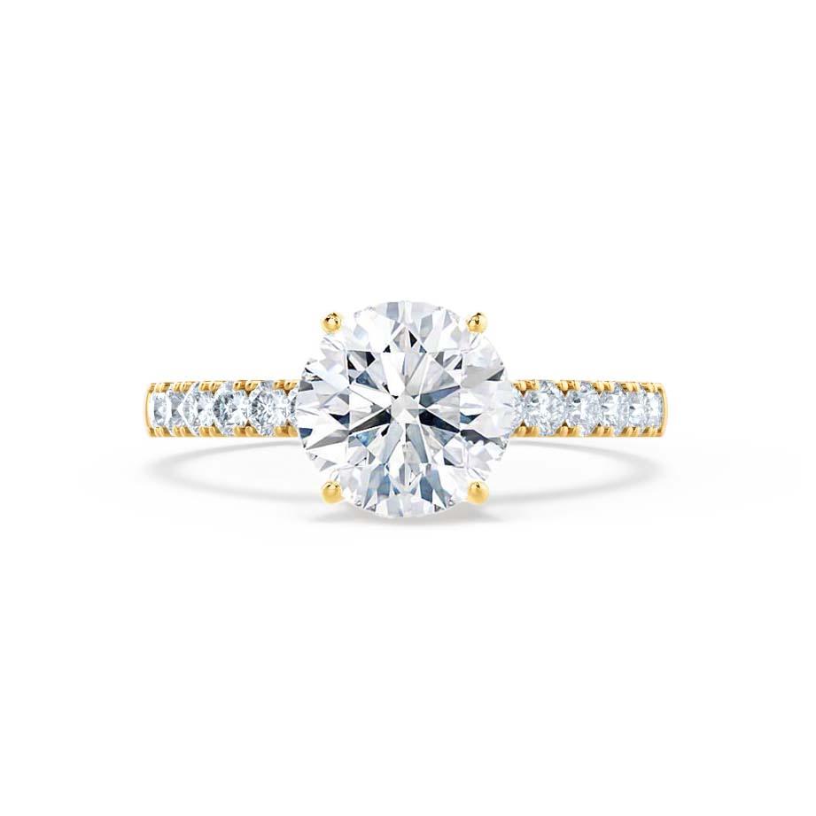 Round Pave Lab Grown Diamond Engagement Ring