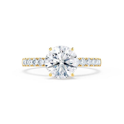 Round Pave Lab Grown Diamond Engagement Ring