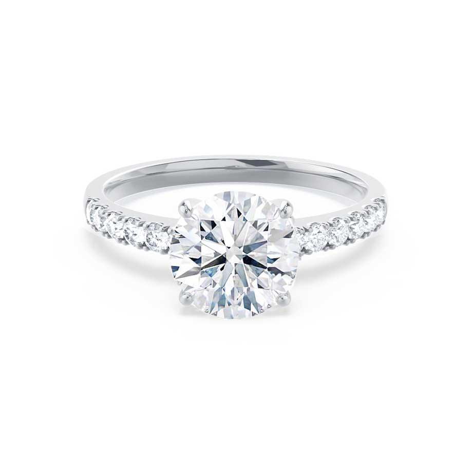 Round Pave Lab Grown Diamond Engagement Ring