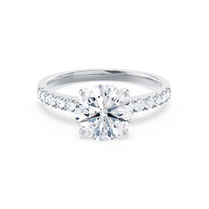 Round Pave Lab Grown Diamond Engagement Ring