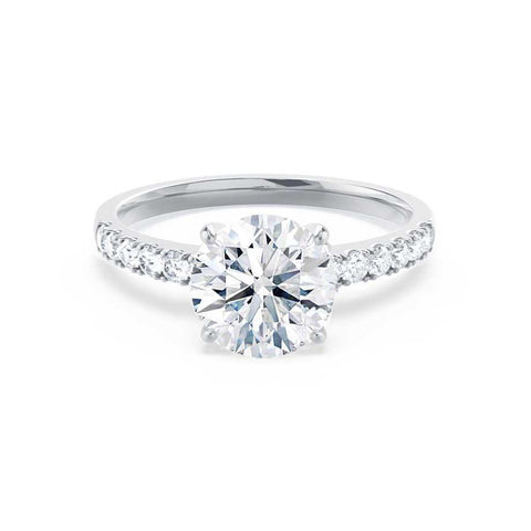 1.0 CT Round Shaped Moissanite Solitaire Pave Style Engagement Ring 5