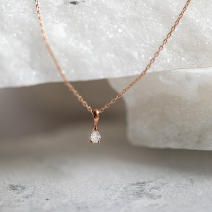 0.3 CT Pear Cut Solitaire Moissanite Necklace