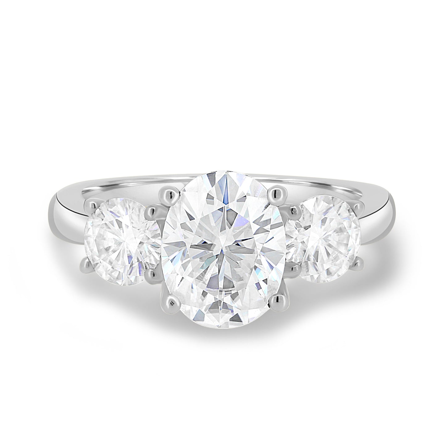 1.68 CT Oval Three Stone Lab Grown Diamond Engagement Ring