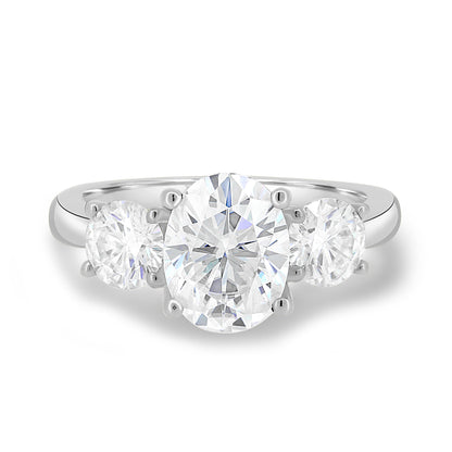 1.68 CT Oval Three Stone Lab Grown Diamond Engagement Ring
