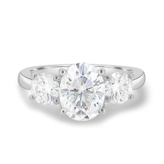 1.68 CT Oval Three Stone Lab Grown Diamond Engagement Ring