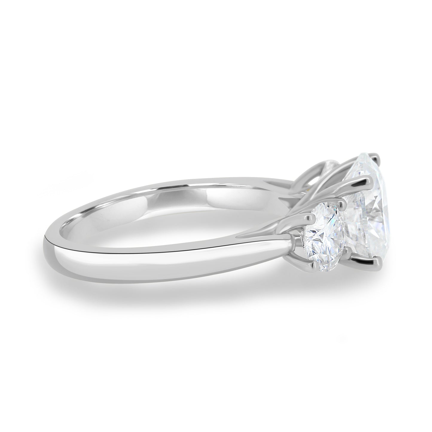 1.68 CT Oval Three Stone Lab Grown Diamond Engagement Ring