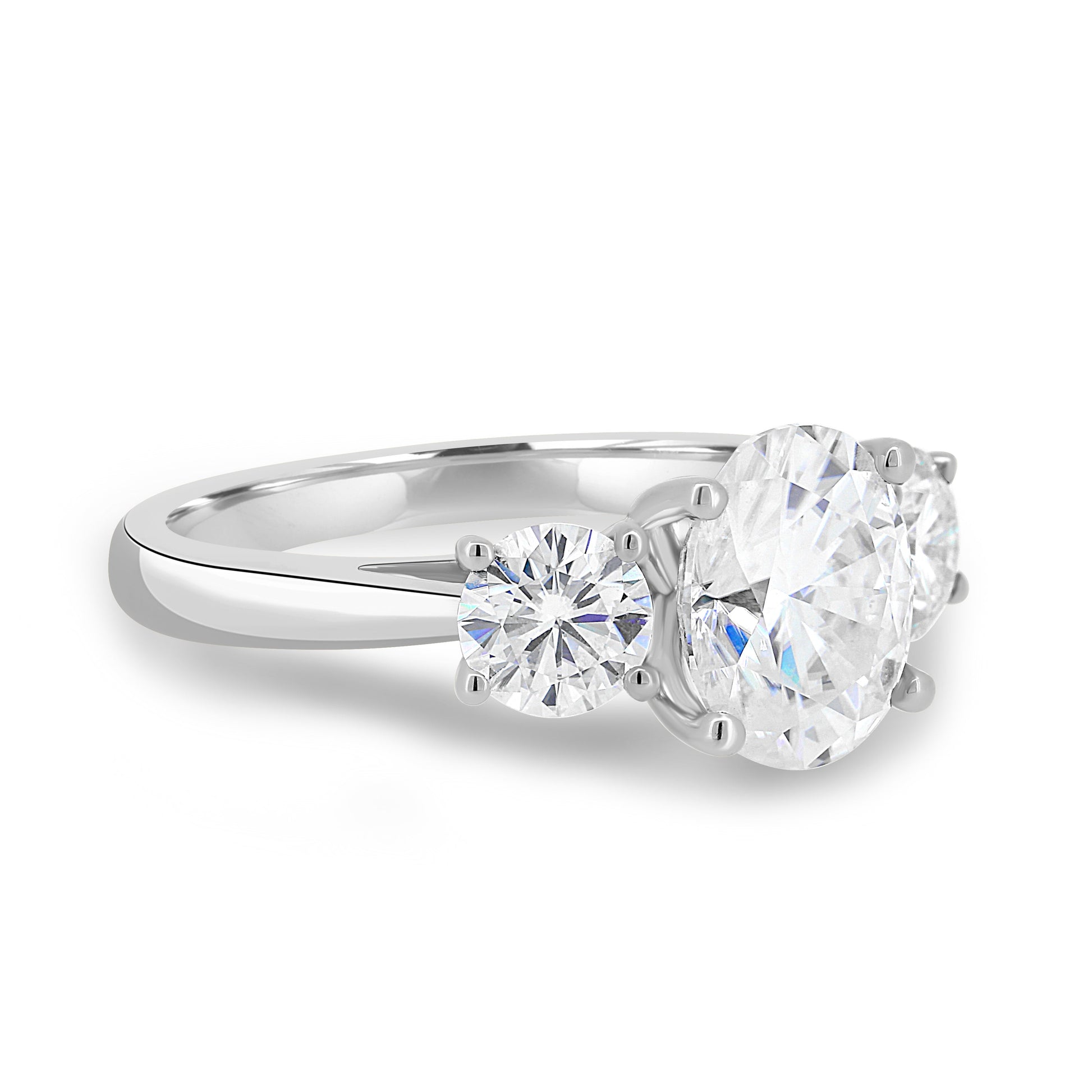 1.68 CT Oval Three Stone Lab Grown Diamond Engagement Ring