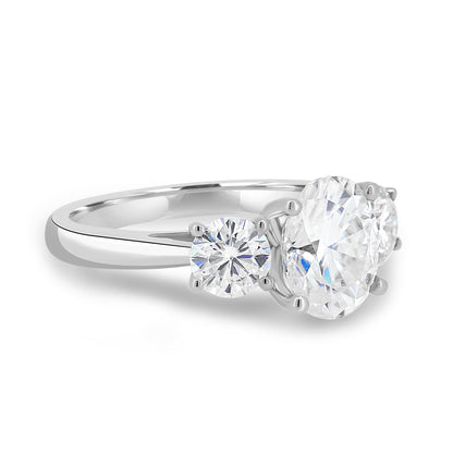 1.68 CT Oval Three Stone Lab Grown Diamond Engagement Ring