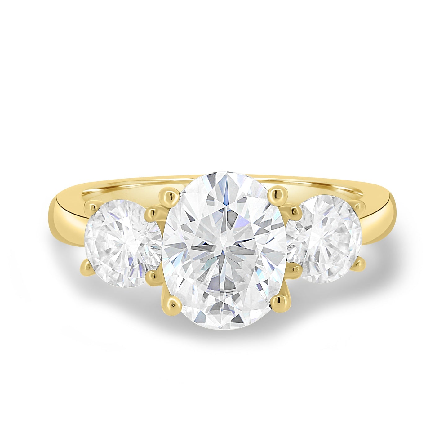 1.68 CT Oval Three Stone Lab Grown Diamond Engagement Ring