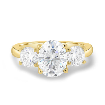 1.68 CT Oval Three Stone Lab Grown Diamond Engagement Ring