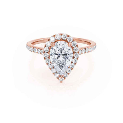 Pear Halo & Pave Lab Grown Diamond Engagement Ring