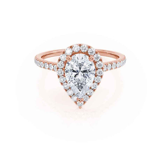 Pear Halo & Pave Lab Grown Diamond Engagement Ring