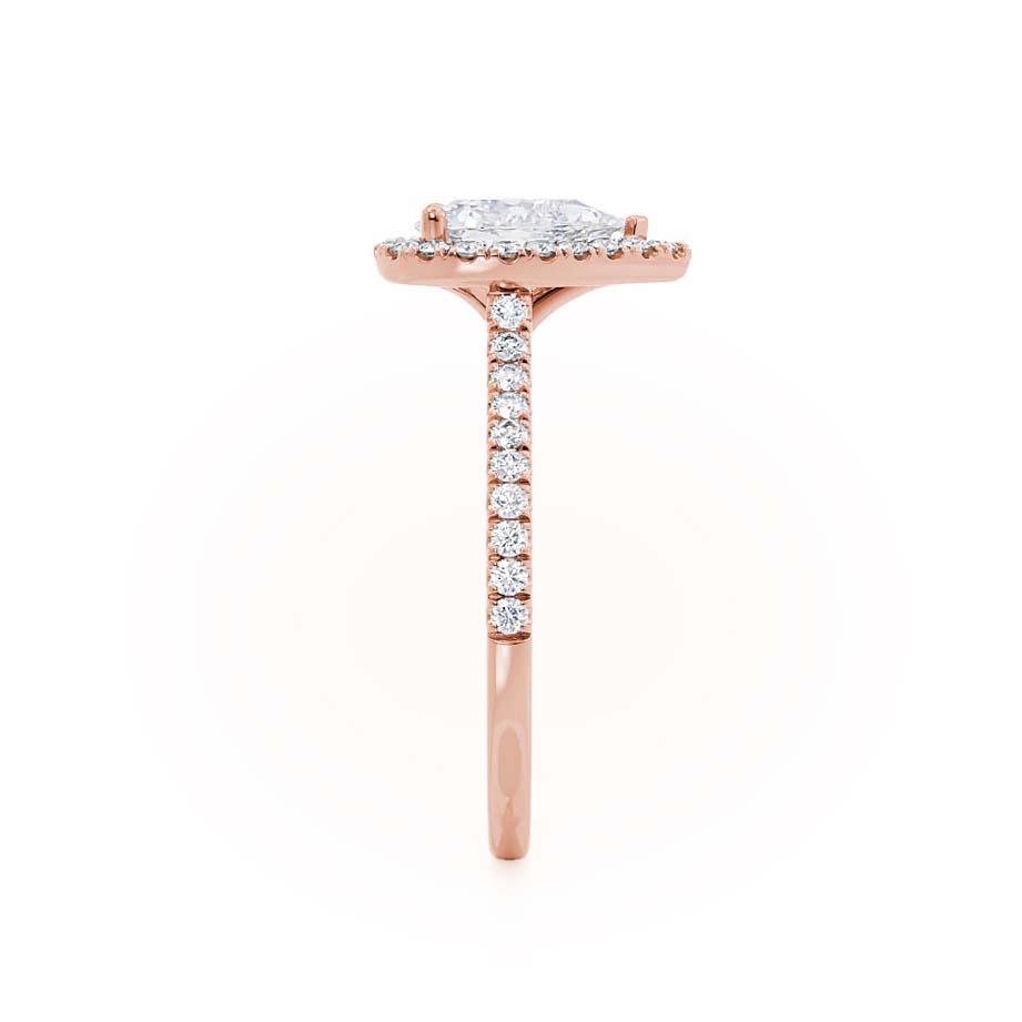Pear Halo & Pave Lab Grown Diamond Engagement Ring