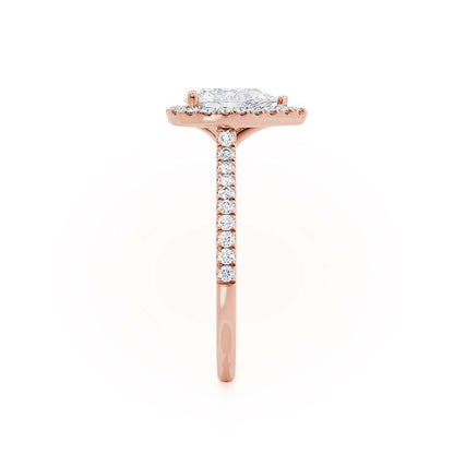 Pear Halo & Pave Lab Grown Diamond Engagement Ring