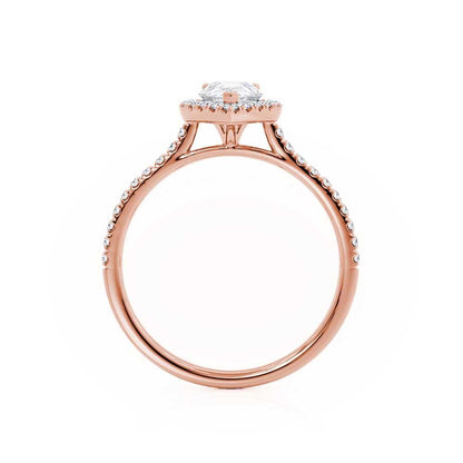 Pear Halo & Pave Lab Grown Diamond Engagement Ring