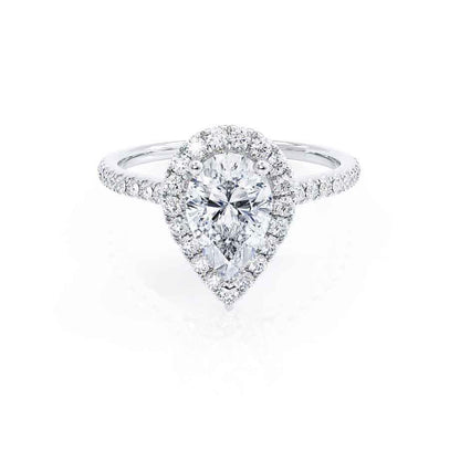 Pear Halo & Pave Lab Grown Diamond Engagement Ring