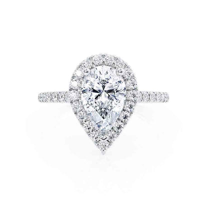 Pear Halo & Pave Lab Grown Diamond Engagement Ring