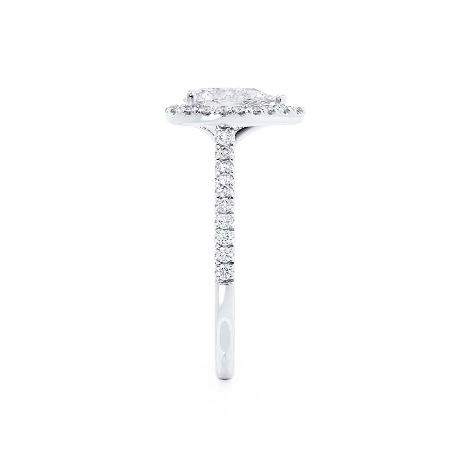 Pear Halo & Pave Lab Grown Diamond Engagement Ring