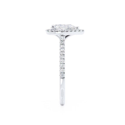 Pear Halo & Pave Lab Grown Diamond Engagement Ring