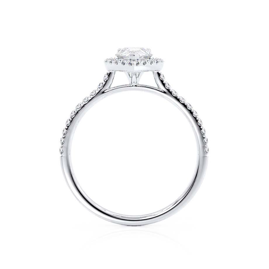 Pear Halo & Pave Lab Grown Diamond Engagement Ring